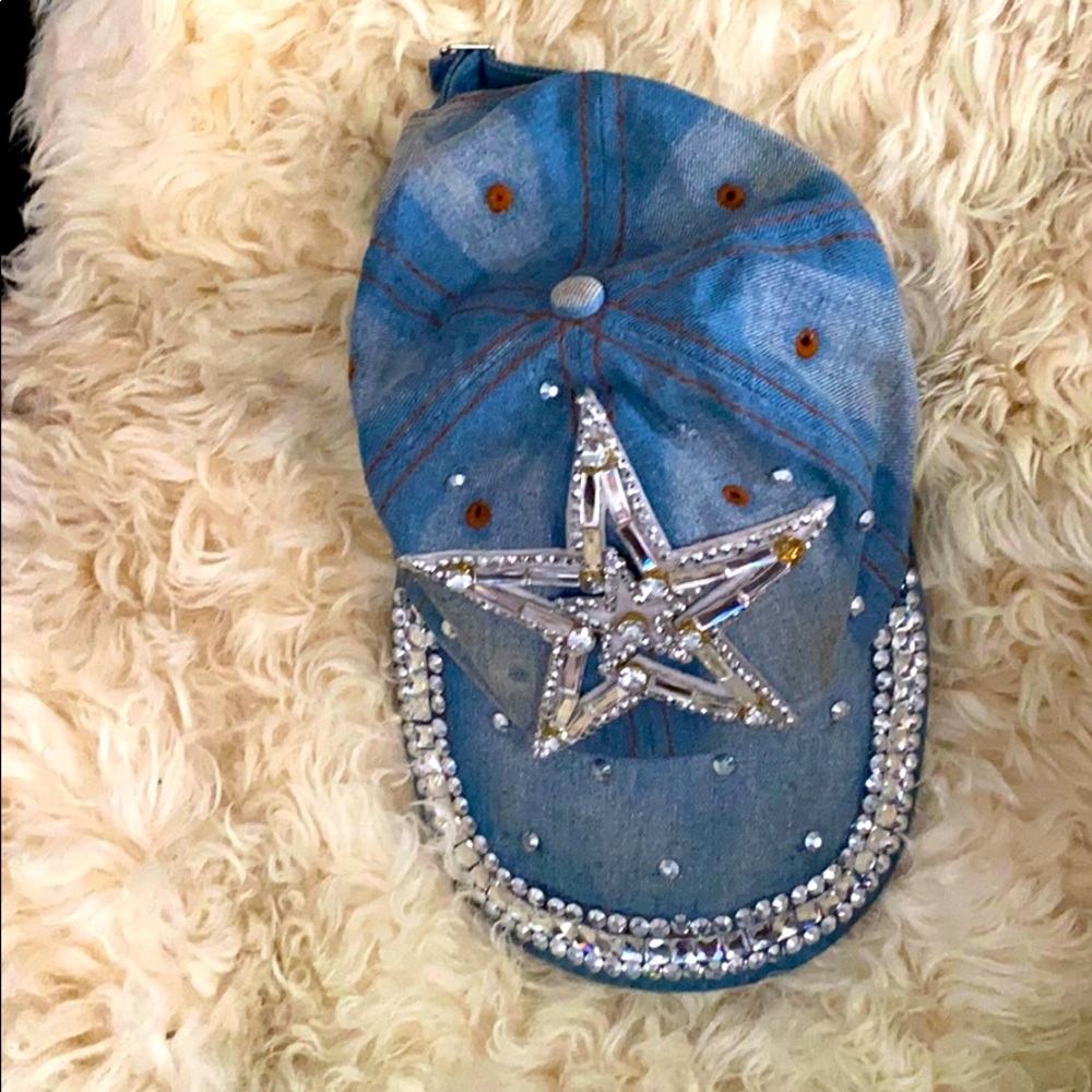 Denim /crystal cap like new! #vintage-ish